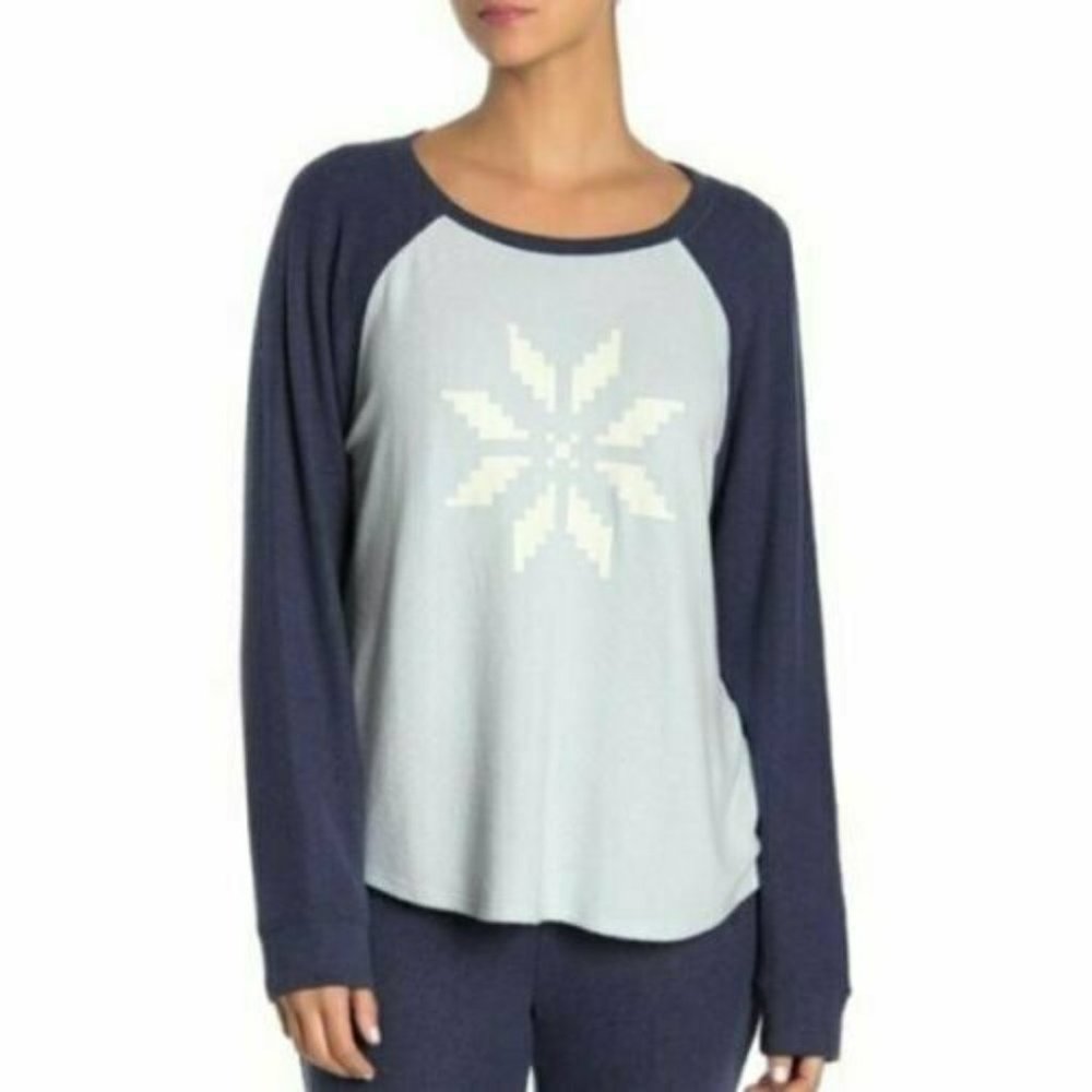 Free Press Women's Raglan Hacci Long Sleeve Sweater - Size Small | Blue